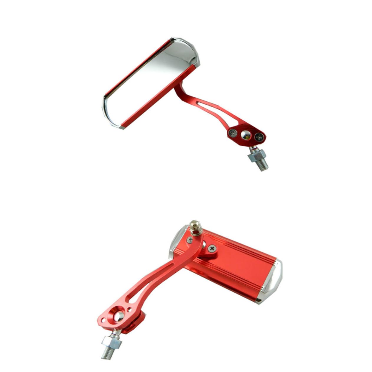 HOLIDYOYO Adjustable Bike Handlebar Mirrors Super Clear Wide Angle Lightweight Blast Resistant Compatible with Handlebars Stylish Red Finish for Cycling Safety