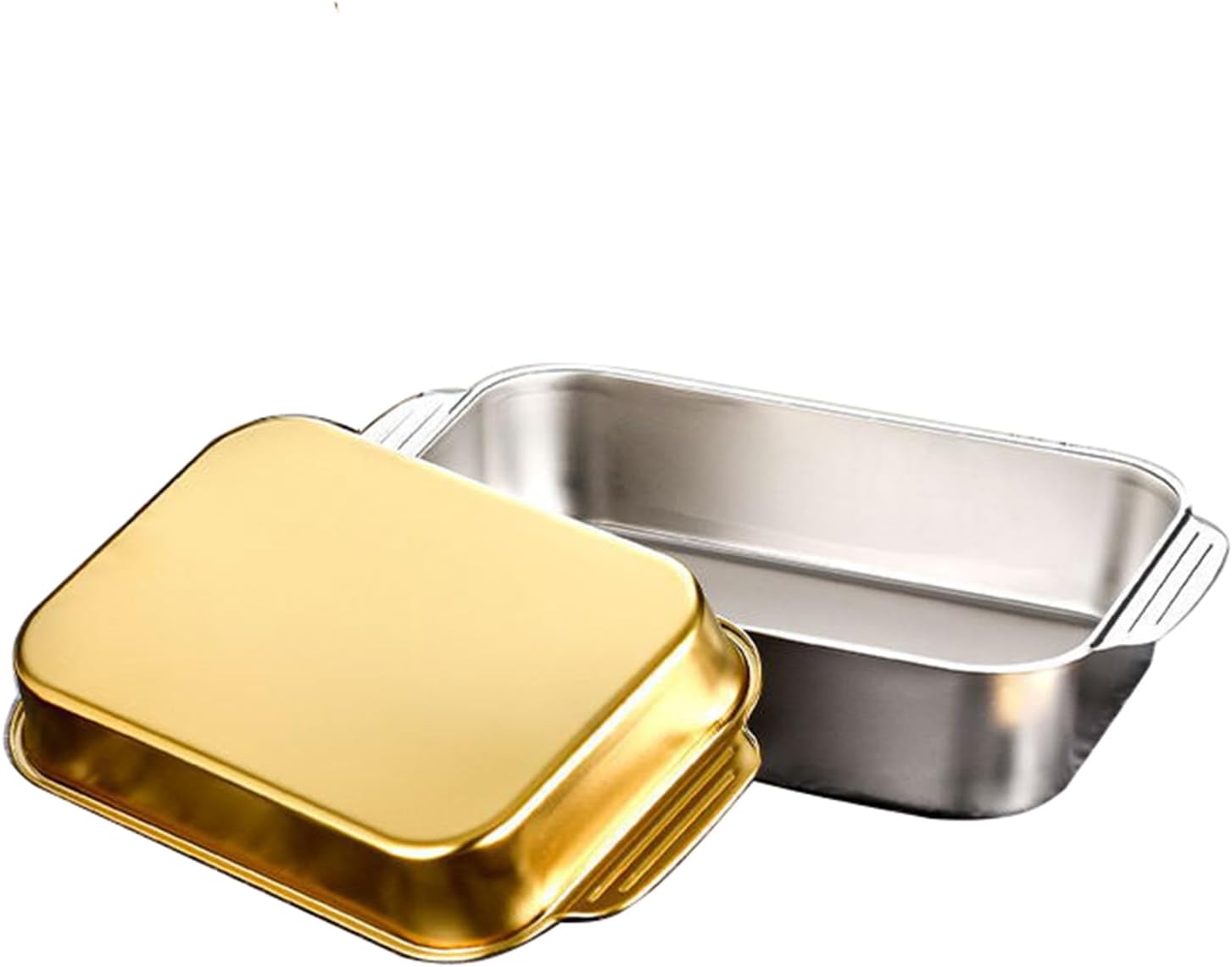 SVRITE Fish Baking Pan Tray Rectangular Stainless Steel Deep Roaster/Roasting Pan 3.1/3.4/5.8/7.4/10L Lasagna Pan Cake Sheet Steam Plate Servicing Platter for Breads Chicken Vegetables (33cm,Silver)