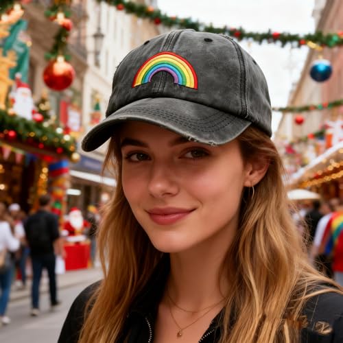 Gorra de béisbol arcoíris Pride LGBT ajustable unisex miniatura 4