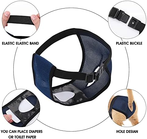 cobee Dog Sanitary Napkins Mesh Female Dog Wrap Washable Wraps Panties for Female Pets Pet Dog Underwear Dog Menstruation Underwear Dog Sanitary Nappies Period Underpants for Small Medium Large Dogs L
