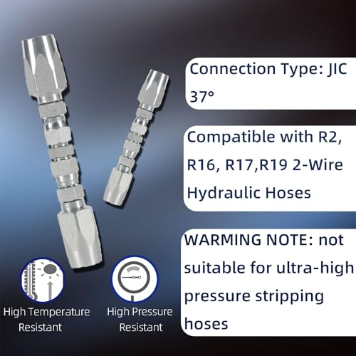 Image of 3 Pack 1 /4 inch 3 /8'' 1 /2'' Hydraulic Hose Field Repair Kit 1 /4 inch 3 /8'' 1 /2'' Inner Diameter Reusable Hydraulic Hose Fittings Hydraulic Hose Connector (1 /4 & 3 /8 & 1 /2 Inch)