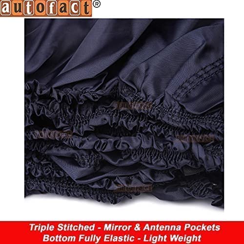 Image of Autofact Car Body Cover with Mirror Pockets Compatible for Mahindra Bolero Neo (Triple Stitched, Bottom Fully Elastic, Teak Blue Color)