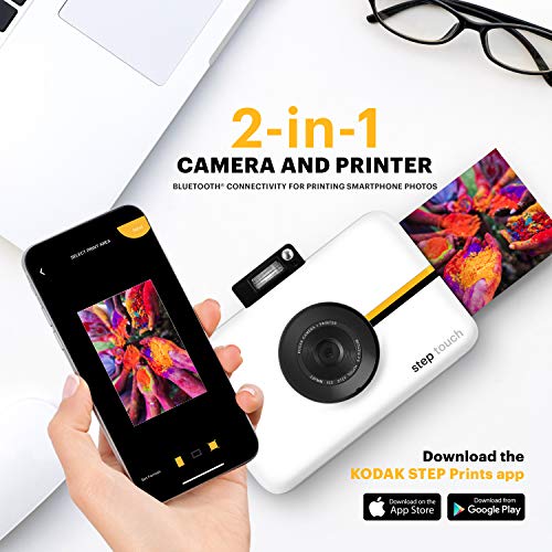 Kodak Step Touch | 13MP Digital Camera & Instant Printer with 3.5 LCD Touchscreen Display, 1080p HD Video - Editing Suite, Bluetooth & Zink Zero Ink Technology | White by KODAK - Image 2