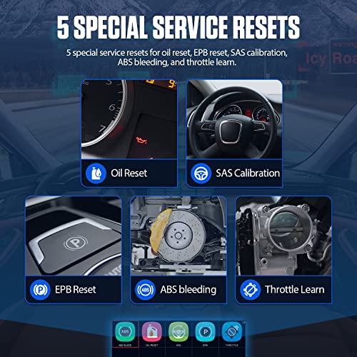 Autool Obd2 Scanner Diagnostic Tool With Oil Reset/Epb Reset/Sas Calibration/Abs Bleeding/Throttle Match, Car Code Reader Scan Tool For Engine/Transmission/Abs/Srs, 7In Display Wifi Update Lifetime #TOP2