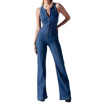 【AMERI】V NECK DENIM JUMPSUIT AMERI】V NECK DENIM JUMPSUIT Mサイズ