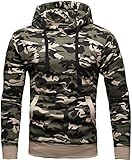 camouflage pullover herren Crone Carlo Herren Fleece Hoodie aus kuschelweicher Baumwolle mit Känguru-Bauchtasche.