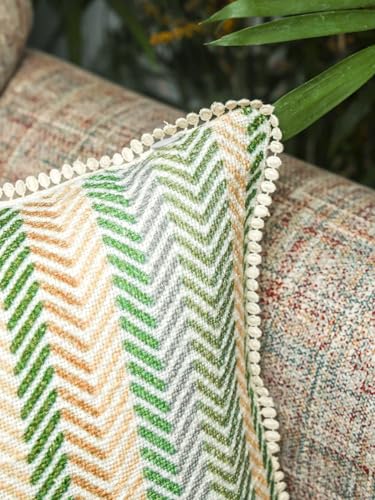 Image of Palm Stories Cushion Cover Set Decorative Pillow Cover & Throws for Living Room & Bedroom, Cushion Cover & Throws (Zig Zag)