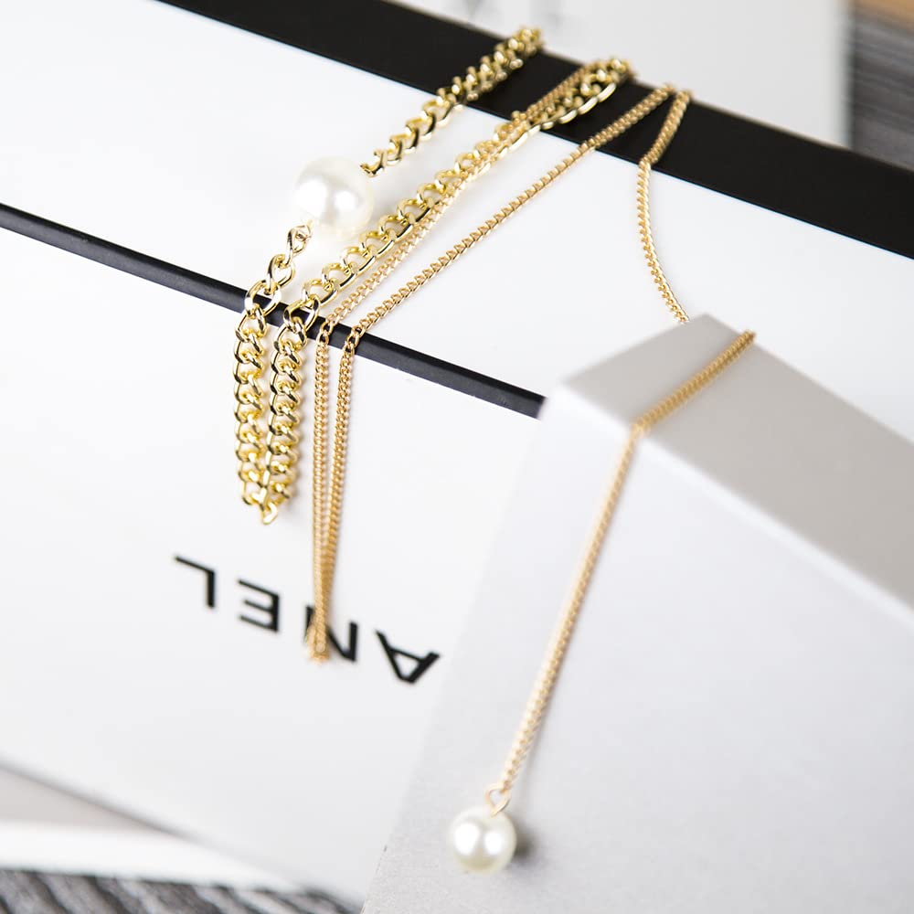 Pearl Plated Multilayered Choker Necklace for Women