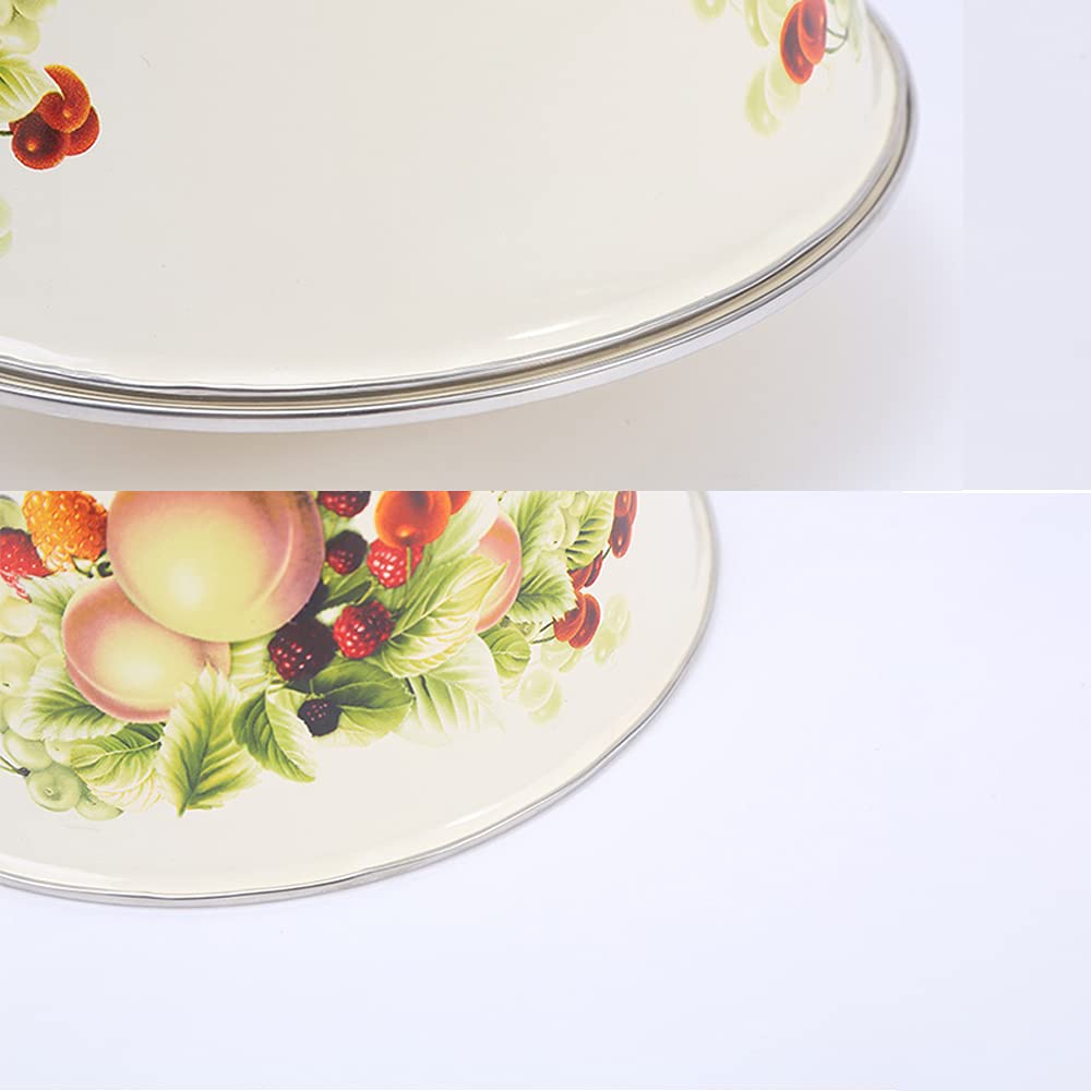 Vaisselle en émail, Bol à Ramen, Salade, céréales, Fruits, Bol de Riz, Bol à Soupe, Bol en émail créatif, avec Couvercle,20CM