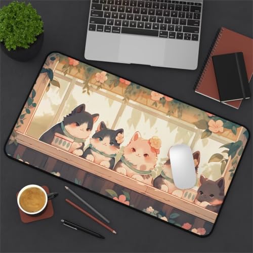 Alfombrilla de ratón XXL de 700x400x2mm: mouse pad grande y antideslizante con bordes cosidos