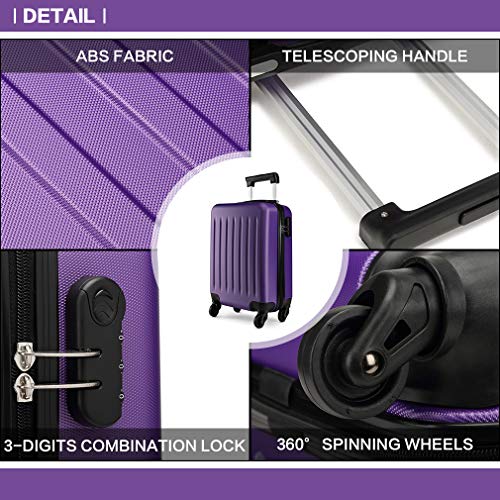 Kono 19 Inch Harde Shell Hand Bagage Koffers met 4 Spinner Wielen Lichtgewicht Cabine Carry-on Kleine - Image 6