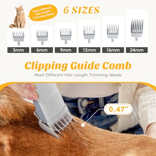 Image of NEWBULIG Pet Grooming Vacuum Kit, 2.5L Dust Cup, 3 Suction Modes and 5 Groomer Tools, Dog Clippers with Cordless Low Noise for Cats, Dogs Other Animals Hair Trimmer