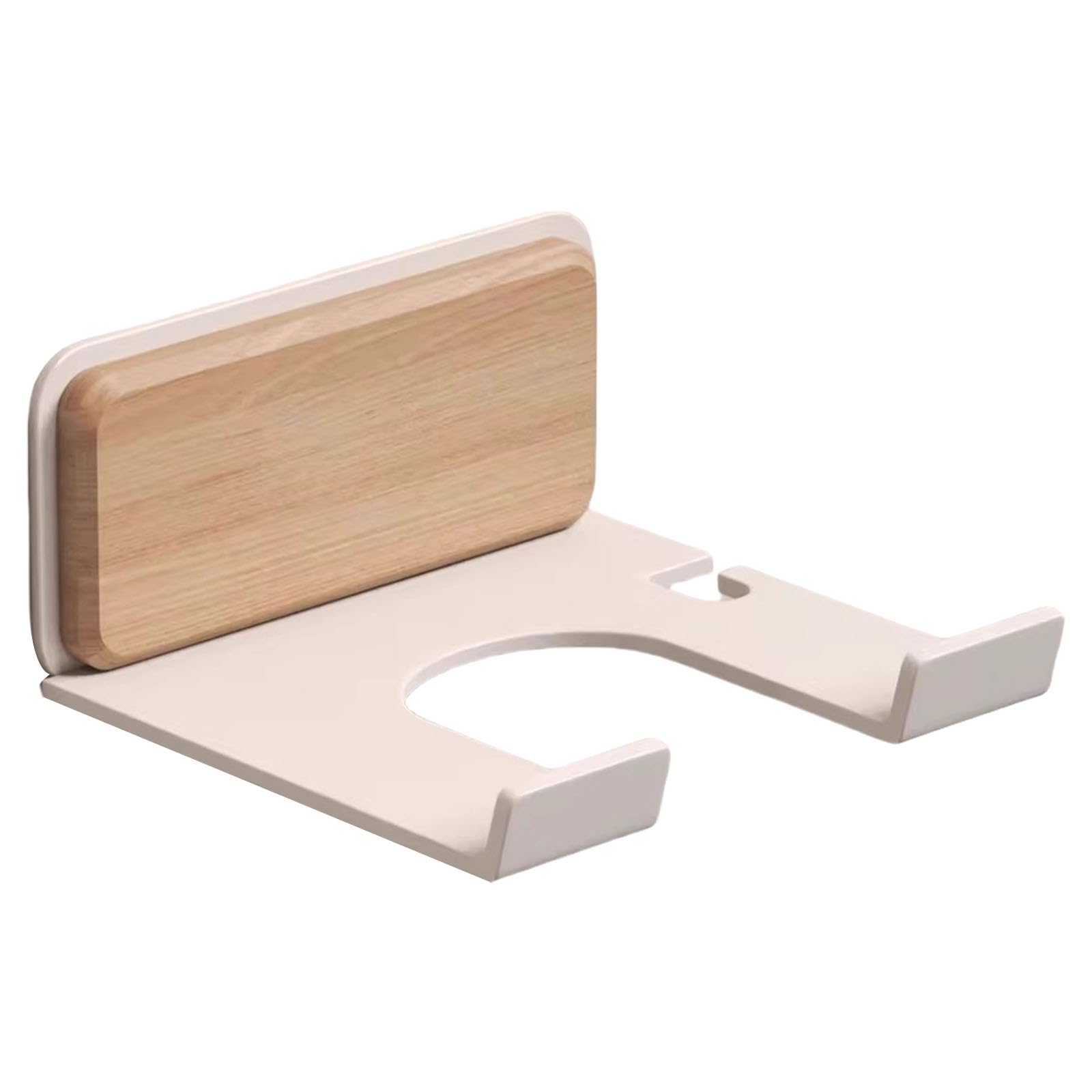 Nucelit Model A Wood Hairdryer Holder Wall Mounted Hair Dryer Holder Storage Rack Hair Care & Styling Tool Organizers None Drilling Wood Hairdryer