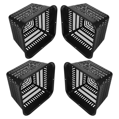 Luxshiny Set 4 Pezzi Cestini per Piantare in Plastica Nera 180mm, Vasi Idroponici a Rete per Ortaggi e Piante, Fioriere da Balcone per Coltivazione senza Terra Riutilizzabile