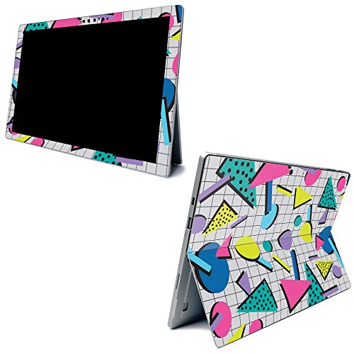 Image of MightySkins Carbon Fiber Skin for Microsoft Surface Pro 7 - Awesome 80s | Textured Carbon Fiber Finish | Easy to Apply, Remove, and Change Styles | Made in The USA