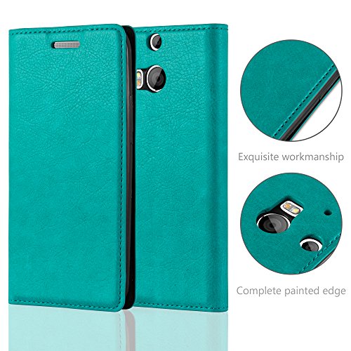 Cadorabo Book Case Compatible With Htc One M8 In Petrol Turquoise - With Magnetic Closure, Stand Function And Card Slot - Wallet Etui Cover Pouch Pu Leather Flip #TOP5