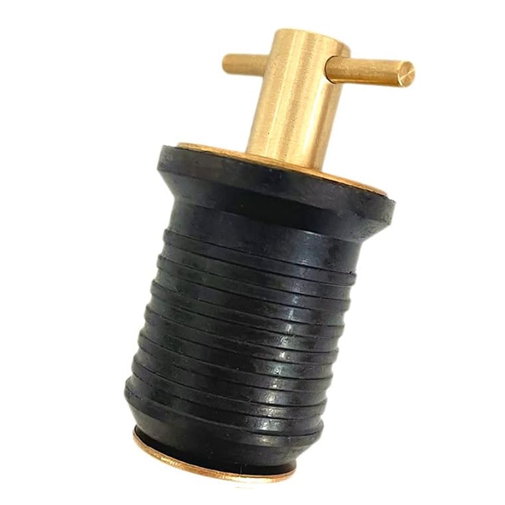 Tappo di Scarico per Barche – 2,5 cm in Ottone Marino Tipo a Vite di Compressione refrigeratori scafi espandibili sostituisce Gomma, Serrature in Posizione per Yacht