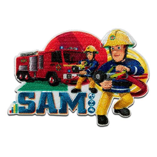 Sam el bombero © Sam Jupiter Camión de bomberos Extinguir fuego - Parches termoadhesivos bordados aplique para ropa