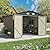 GUNJI 10x10 FT Outdoor Storage Shed, Tool Shed with Sloping Roof, Lockable Door and 2 Shelves, Metal Shed for Backyard Garden Patio Lawn