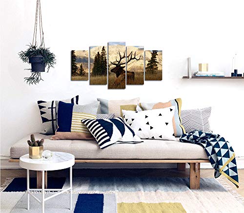 Vvovv Wall Decor - Deer In Autumn Forest Painting Giclee Prints Wildlife Pictures Animal Elk Poster Canvas Art Wall Decor Modern Framed Artwork #TOP1