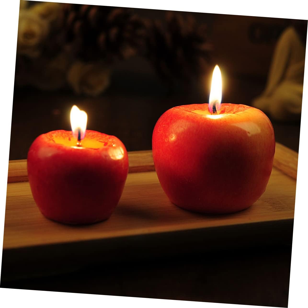 Xmas Christmas Eve Artificial Simulation Fruit Candle 3pcs Wax