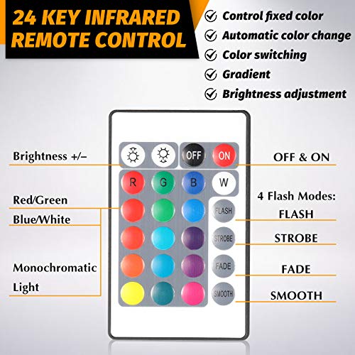 Honoson 8 Pieces 3D Night LED Light Lamp Base LED Lights Display Base Lighted Base Stand 16 Colors with Remote Control and USB Cable Christmas Light Lamp Base for Acrylic for Restaurant Room Shop - Image 5