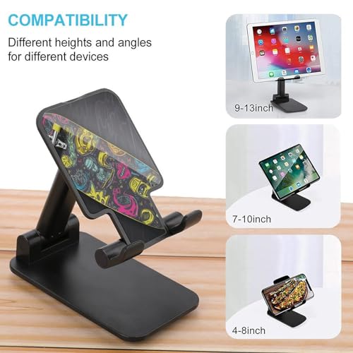 Support de téléphone pliable ajustable style graffiti urbain compatible iPhone et Android
