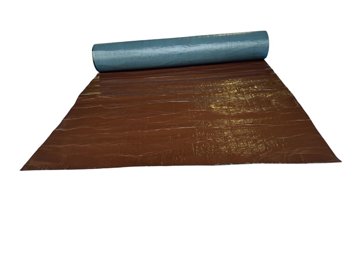 Selbstklebende Dachabdichtungsbahn 1 x 10 m Braun – Bitumen Dachbahn mit Aluminium-Decklage – wasserdichte Dachabdichtung ohne Flamme – für Carport, Gartenhaus & Flachdach Rolle 10 m²