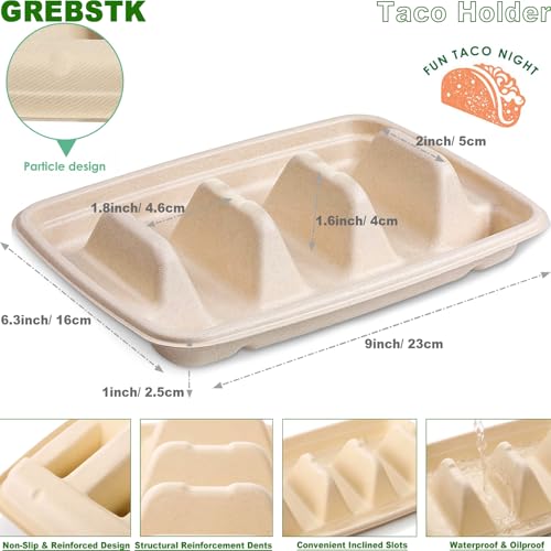 50% Off GREBSTK Compostable Taco Holders - 10 Pack