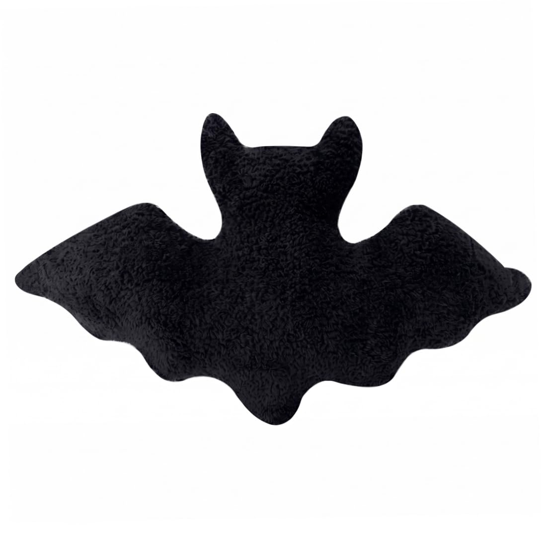 Licsaliwe Bat Pillow Gothic Throw Pillows, Soft Plush Halloween Decorative Cushion, Shaped Throw Pillows, Halloween Gothic Black Bat Stuffed Pillow For Couch Sofa Bed Car, Black