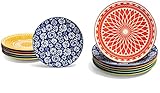Annovero Salad & Dinner Plates | Kitchen Dishes | Microwave Oven Safe | Colorful Porcelain Dinnerware