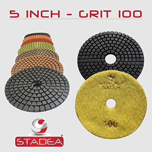 Stadea Grit 2000 5" Diamond Polishing Pads Premium Grade Wet Flexible 2.2 Mm High #TOP2