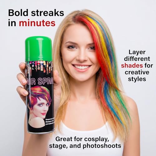 Spray de color temporal para cabello 24 latas miniatura 6