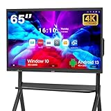 SyncPanel 65' Interactive Smart Board, Electronic Whiteboard with 4K UHD Touchscreen Display for Business and Classroom, Windows10 & Android 13 Dual System, 48MP Camera Built-in, Wall-Mount Included