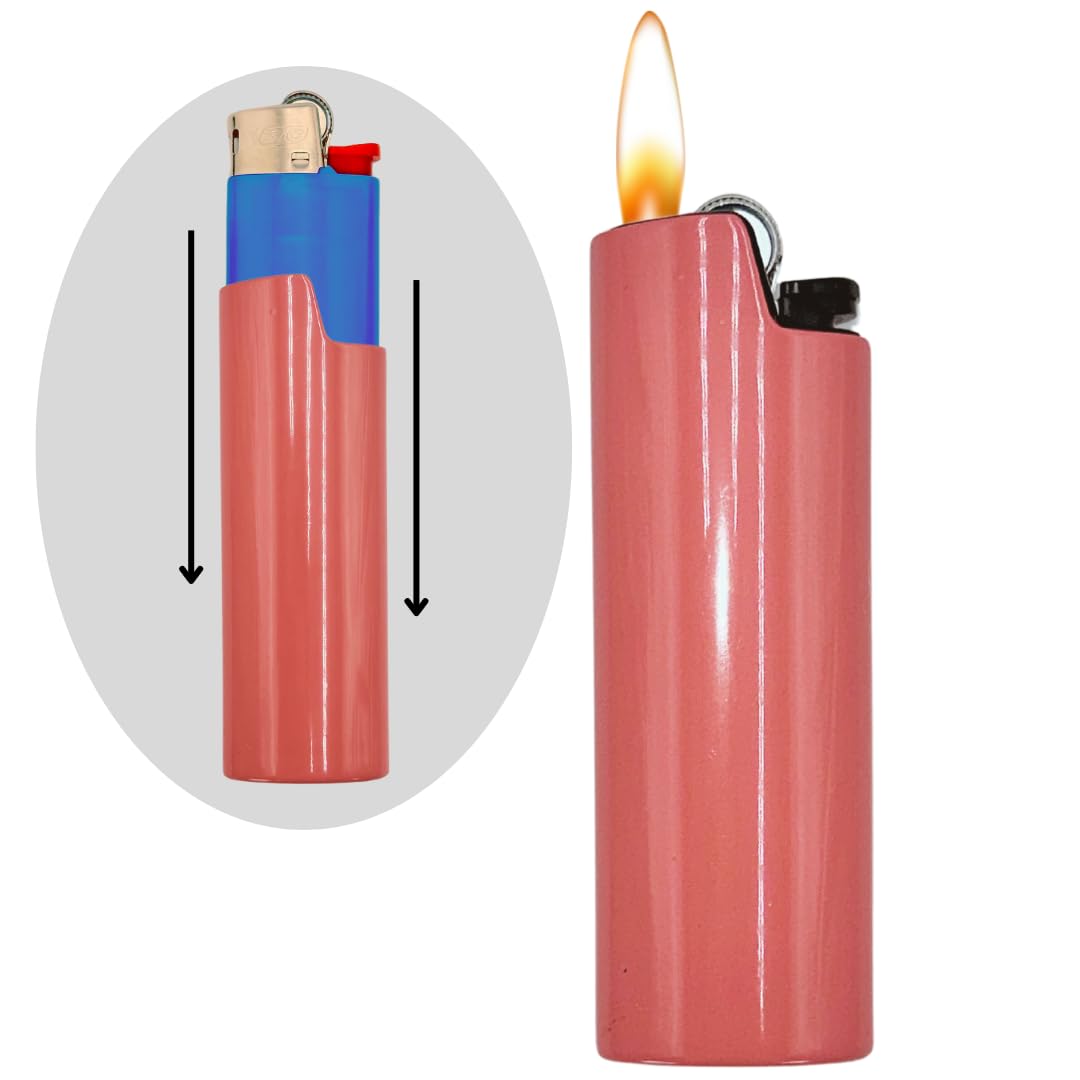 Lighter Holder for J6 BIC Lighters. Metal Case Fits Full Size BIC's. Turn Any Colored J6 Blacked Out or Pink with Our Sleeves. Smooth and Sleek.