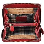 Geldbörse Damen Klein Echt Leder | Geldbeutel mit RFID Schutz | Flaches Slim Portemonnaie mit Reißverschluss & 6 Kartenfächer, Farbe:Rot – Bild 2