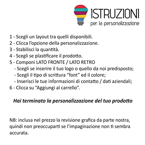 Biglietti da visita personalizzabili in cartoncino...