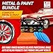 Dura-Coating Metal & Paint Bundle - Blue Premium Metal Polish, All-N-1 Car Polish, Crazy Suds Auto Wash, Wheely Clean Spray, and Quick Slick Polymer Spray, with 4 Polishing Pads & 1 Microfiber Towel