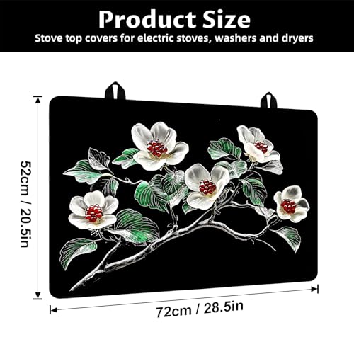 Image of BVBOX Stove Top Cover for Electric Stove, 28 inch x 20 inch Glass Cooktop Protector Mat with Hanging Loops, Anti-Scratch Non-Slip Dish Drying Mat, Washable Countertop Pad