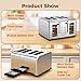 4 Slice Touch Screen Toaster, Easy-to-Use Digital Stainless Steel Toaster with Wide Slots, Reheat Defrost Cancel, Removable Crumb Tray, Silver