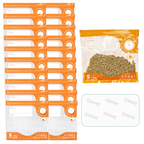 26pcs Vacuum Sealer Kit, Reusable Sous Vide Bags (20 Bags + ...
