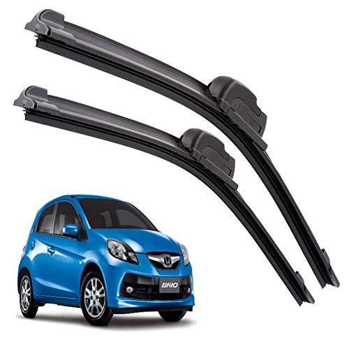 Image of Euro Care Windshield Car Wiper Blades Compatibility With Brio (Model : 2012-2017) - Set of 2Pc (D-22,P-16)