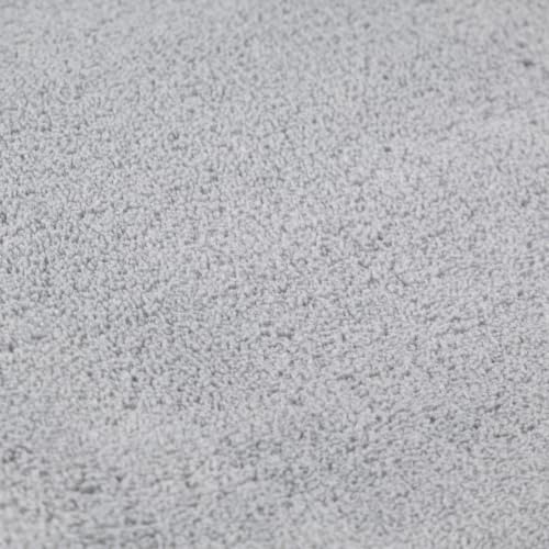 HomebyHome Waschbarer Kurzflor Teppich Läufer 80 x 150 cm Silber modern einfarbig und weich maschinenwaschbar pflegeleicht für Flur Eingang… – Ansicht 7