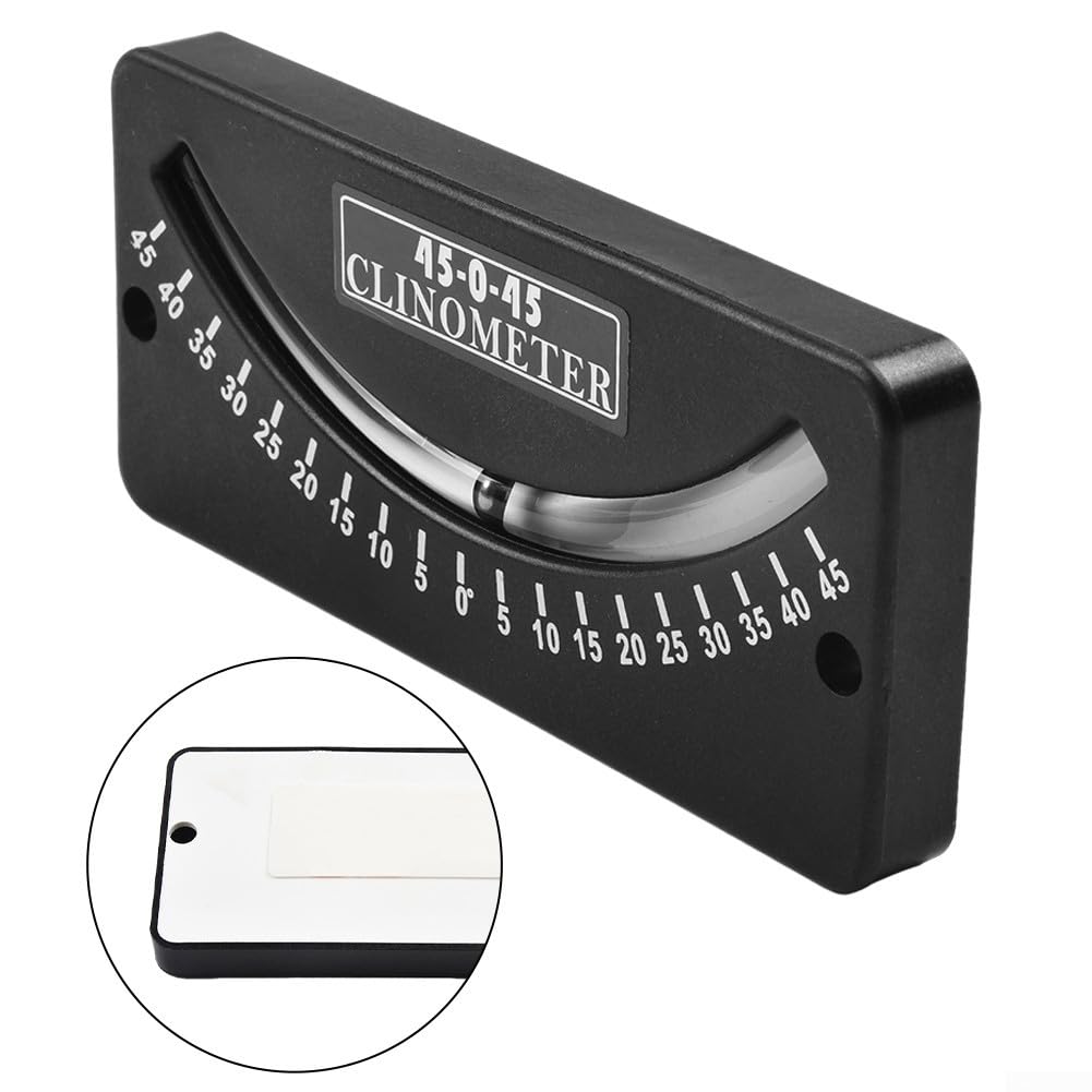 Slope Inclinometer Meter Level Tool ABS Material Marine Measuring Device High-Resolution Goniometer Bulkhead Installation Portable 2.75 Inches For Sailing Boat(45-0-45)