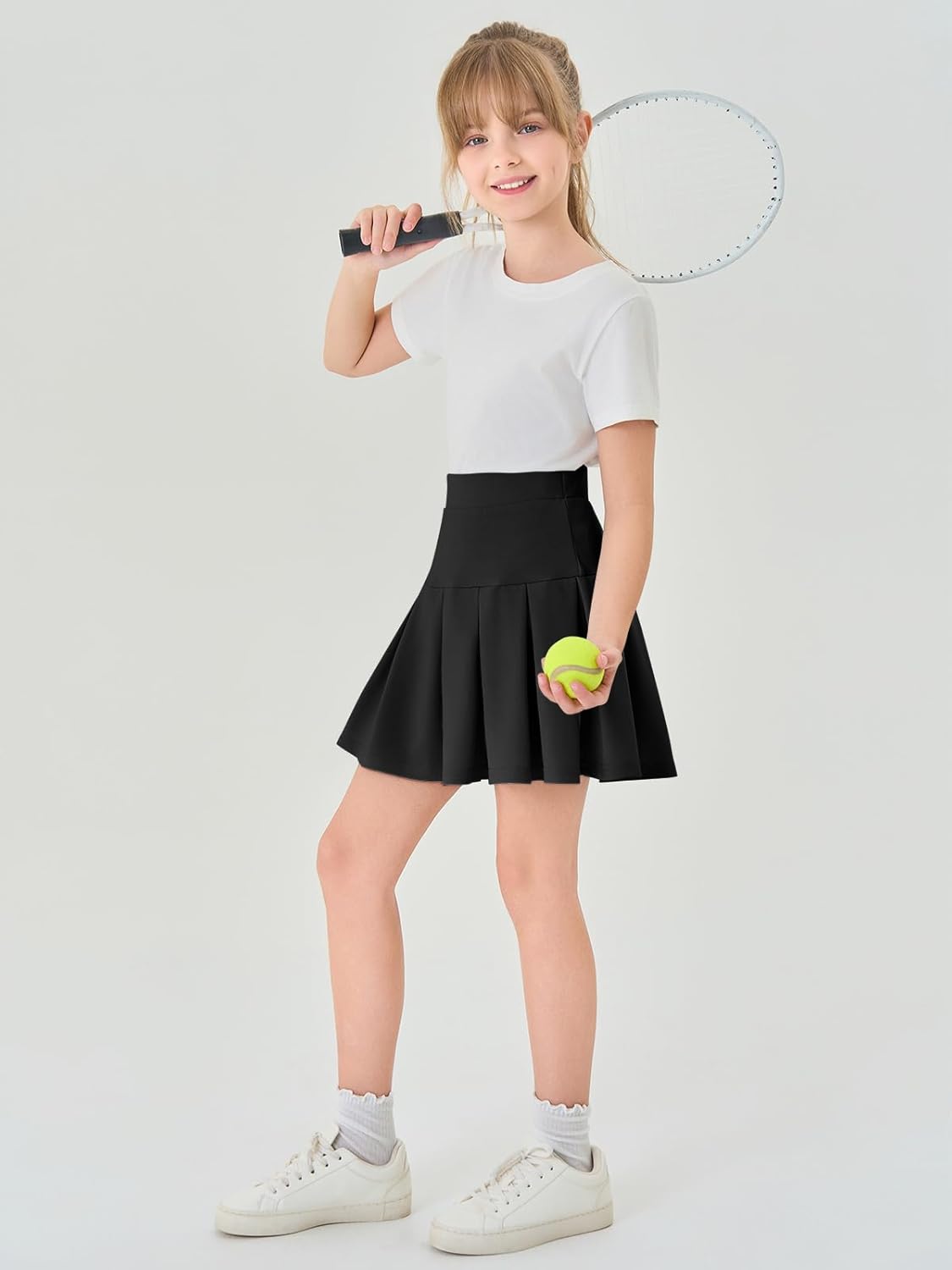 Haloumoning Girls Pleated Skirts School Kids Casual Mini Flare A Line Uniform Skorts Skirt 5-14 Years - Image 4