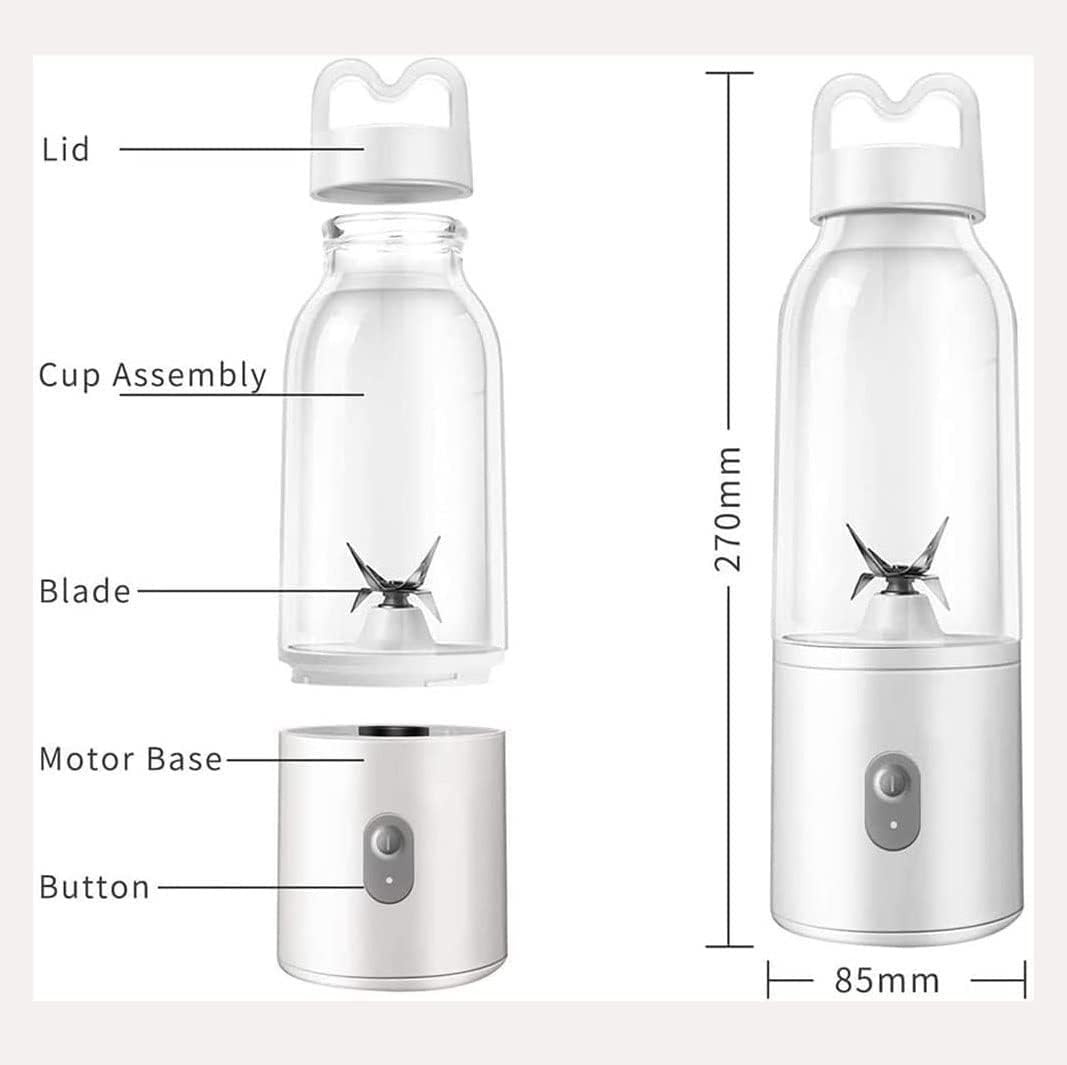 Portable Blender, Personal Blender with USB Rechargeable, Mini Fruit Juice Mixer, Personal Size Blender for Smoothies and Shakes, 500ml (Size : 1)