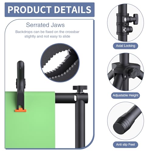 Backdrop Stand 10x7.5ft, Height Adjustable and Width Adjustable Backdrop Stand, Back Drop Stand for Balloon Arch, Photo, Parties - Image 6