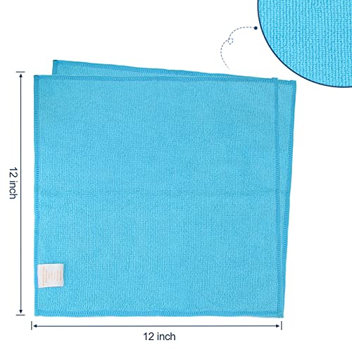 Jin-He-Tai 8Pk Microfiber Cleaning Cloth,All-Purpose Cleaning Rags,Reusable And Lint Free Towels,For Kitchen,Furniture,Auto,Window,12X12-Inch,Assorted Color #TOP5