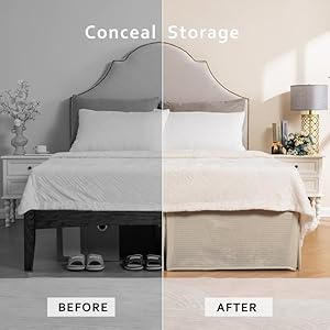 Miyepleatedwaffleweavebedskirttailoreddustruffle14inchdropeasyfitmachinewashablecreamqueen14drop  Urban Country Home Decor Miye pleated waffle weave bed skirt tailored dust ruffle 14 inch drop easy fit machine washable cream queen 14 drop  urban country home decor