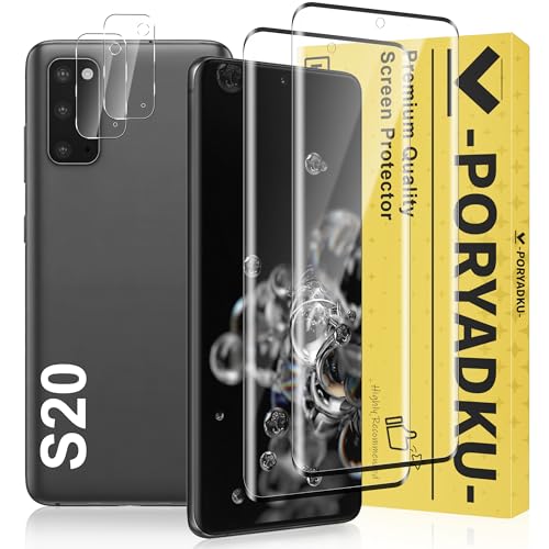 WILLONE Tempered Glass For Samsung Galaxy S20 5G Screen Protector 2 Pack [6.20 Inch]+ Transparent HD Camera Lens Protector 2 Pack Fingerprint Unlock Compatible 9H Hardness HD Clear